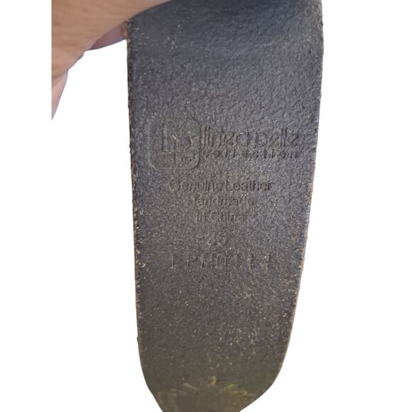 Y2K Linea Pelle Leather Women's size 36 Chunky 1½ Studded Boho Grungecore Belt - Picture 7 of 11